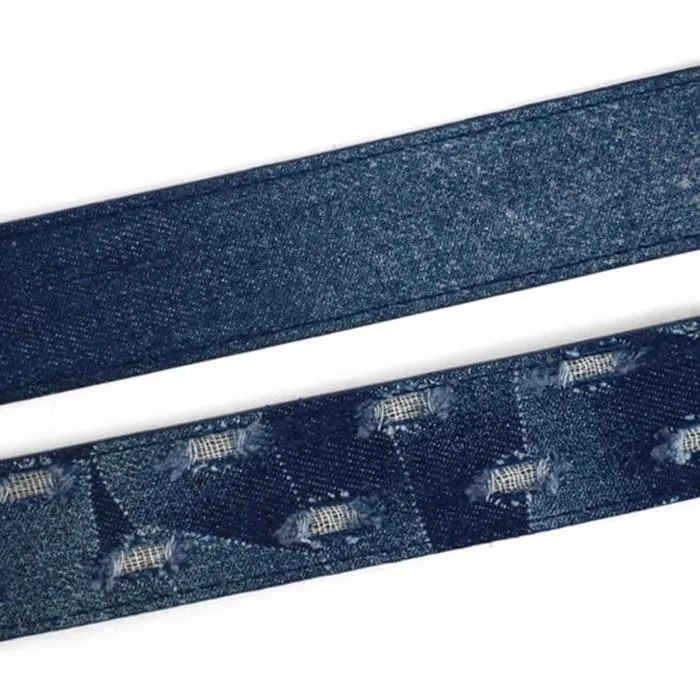 2-Pack: Men's Parquet Jean Washed Denim Belts - Size: Small