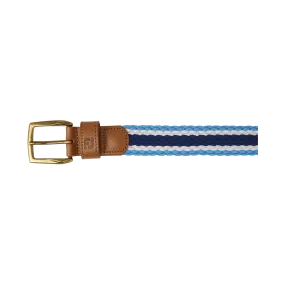 2023 FootJoy Striped Braided Belt - True Blue / Navy / White