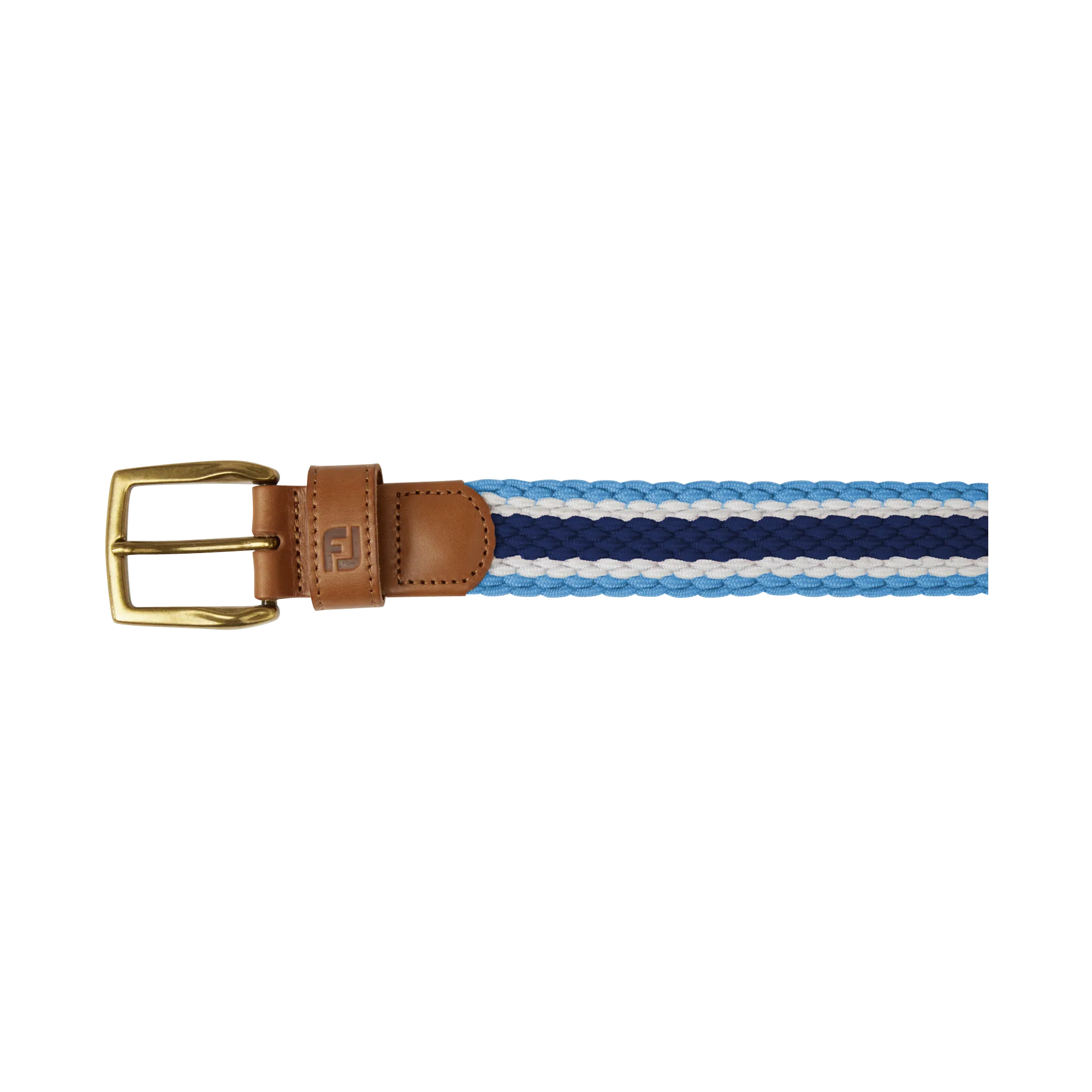 2023 FootJoy Striped Braided Belt - True Blue / Navy / White