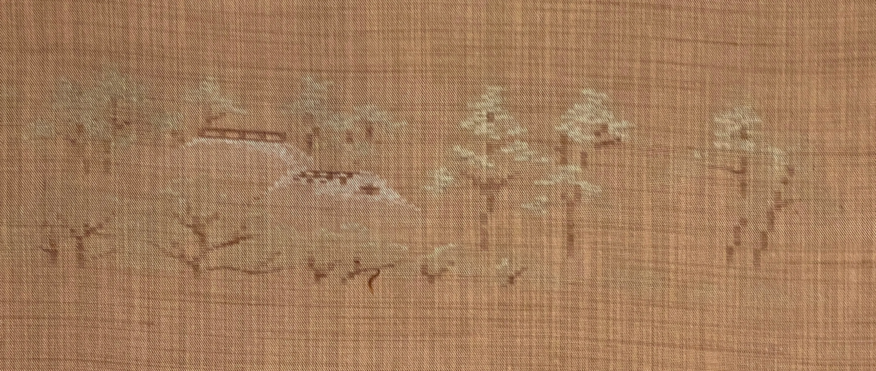 7300: 1980's Japanese Deadstock Silk Kimono Fabric, 52in. Piece, Tan