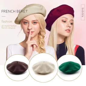 Autumn / Winter Women's Hats To Keep Warm Solid Color Wool Beret Hat French Classic Wool Hat Elegant Fashion Beret Hat