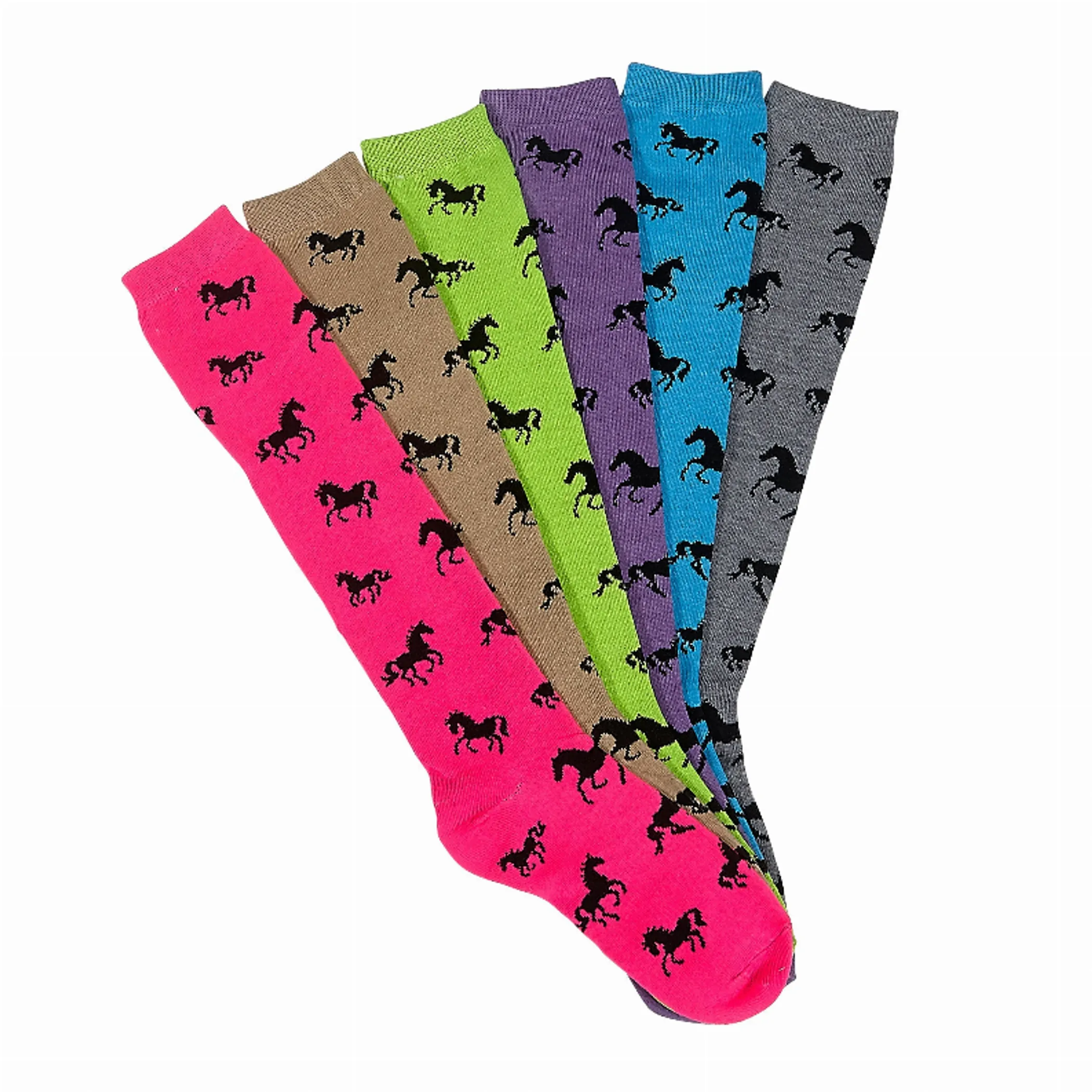 AWST Int'l. Ladies' "Lila" Horses All Over Knee Socks-6 Pack