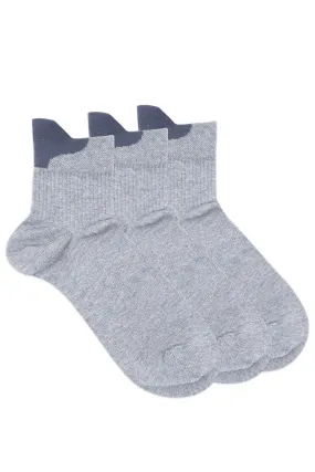 Balenzia Men's Cotton Solid High Ankle Socks Free Size-(23 cm), (Pack of 3 Pairs/1U) (L.Grey)-Sports Socks/Gym Socks