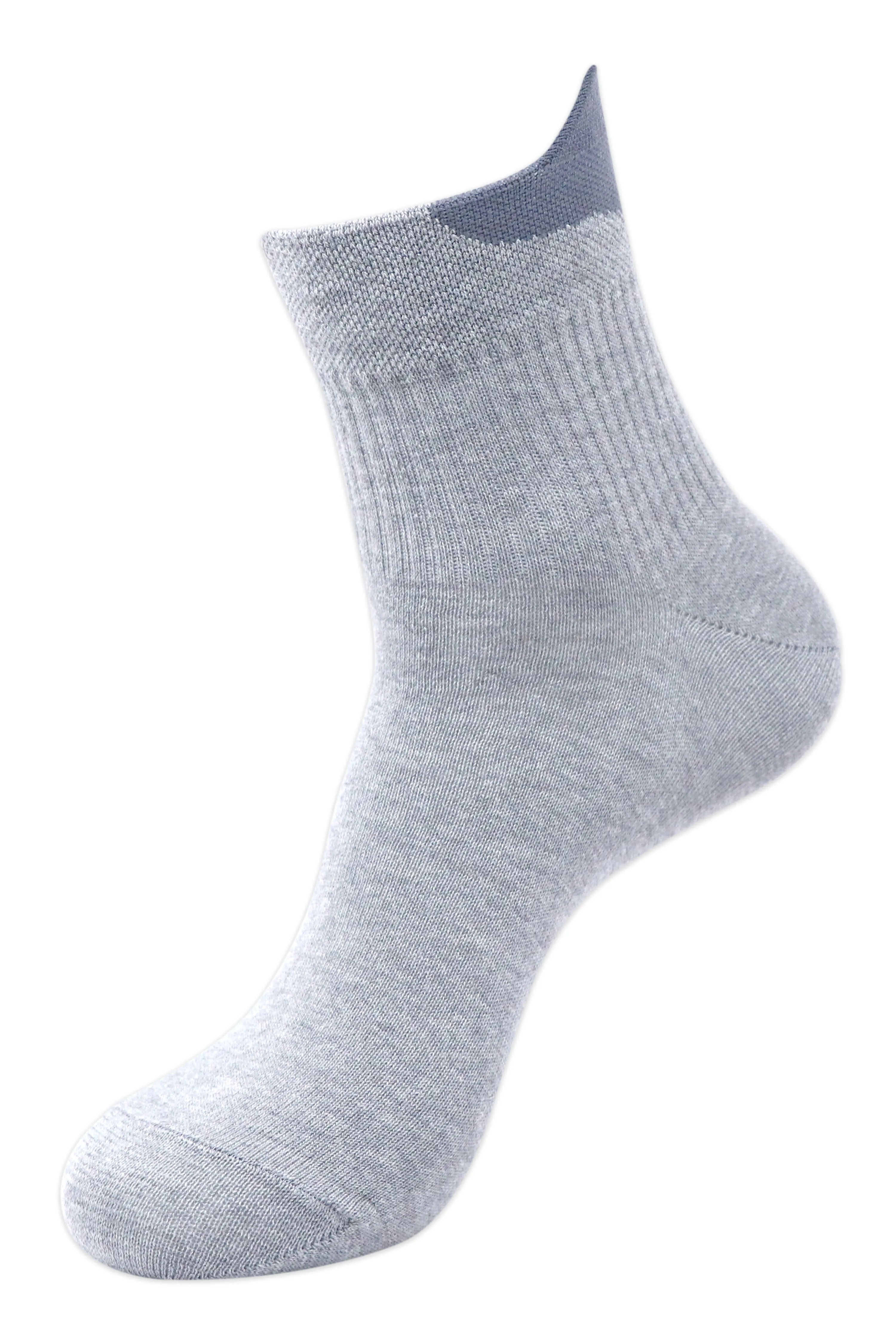 Balenzia Men's Cotton Solid High Ankle Socks Free Size-(23 cm), (Pack of 3 Pairs/1U) (L.Grey)-Sports Socks/Gym Socks