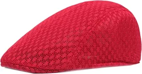 Beret Hats for Men Casual Mesh Breathable Flat Newsboy Caps Fashion Baker Boy Cabbie Hat One Size Fit All