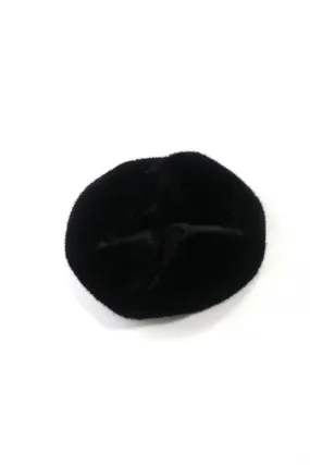 Black Faux Fur Beret Hat