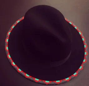 Black Fedora hat|summer Hats| cowboy hats| brim hats with red bead and free shipping world wide