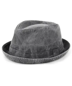 Black Washed Cotton Fedora by Epoch Hats Co.