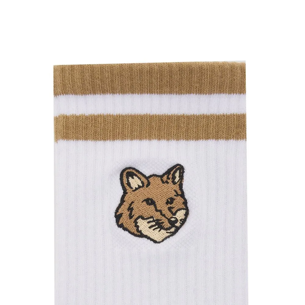 Bold Fox Head Sporty Socks (Chino Beige)