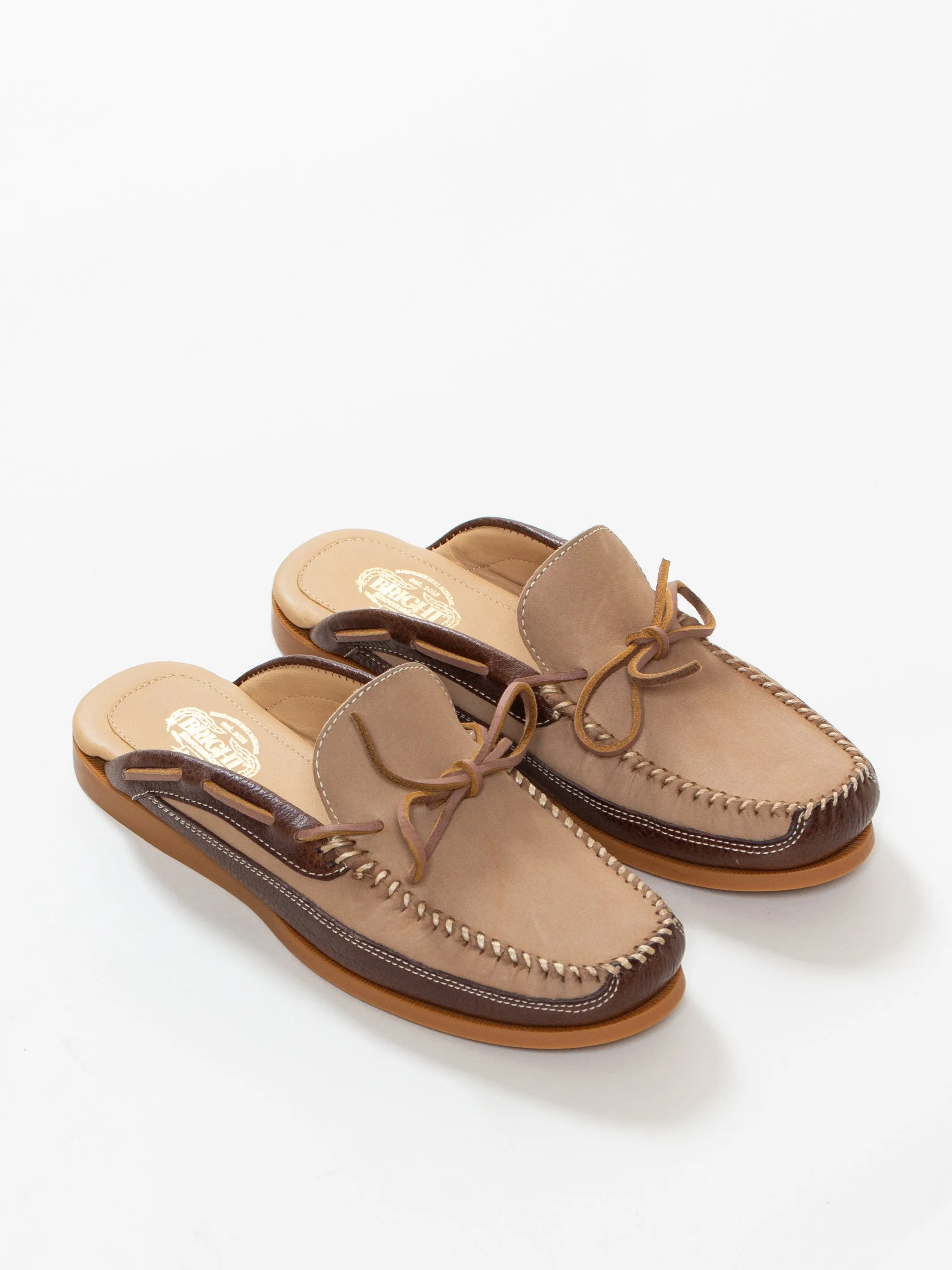 Bright Shoemakers, Mule Slipper, Sand/ Walnut