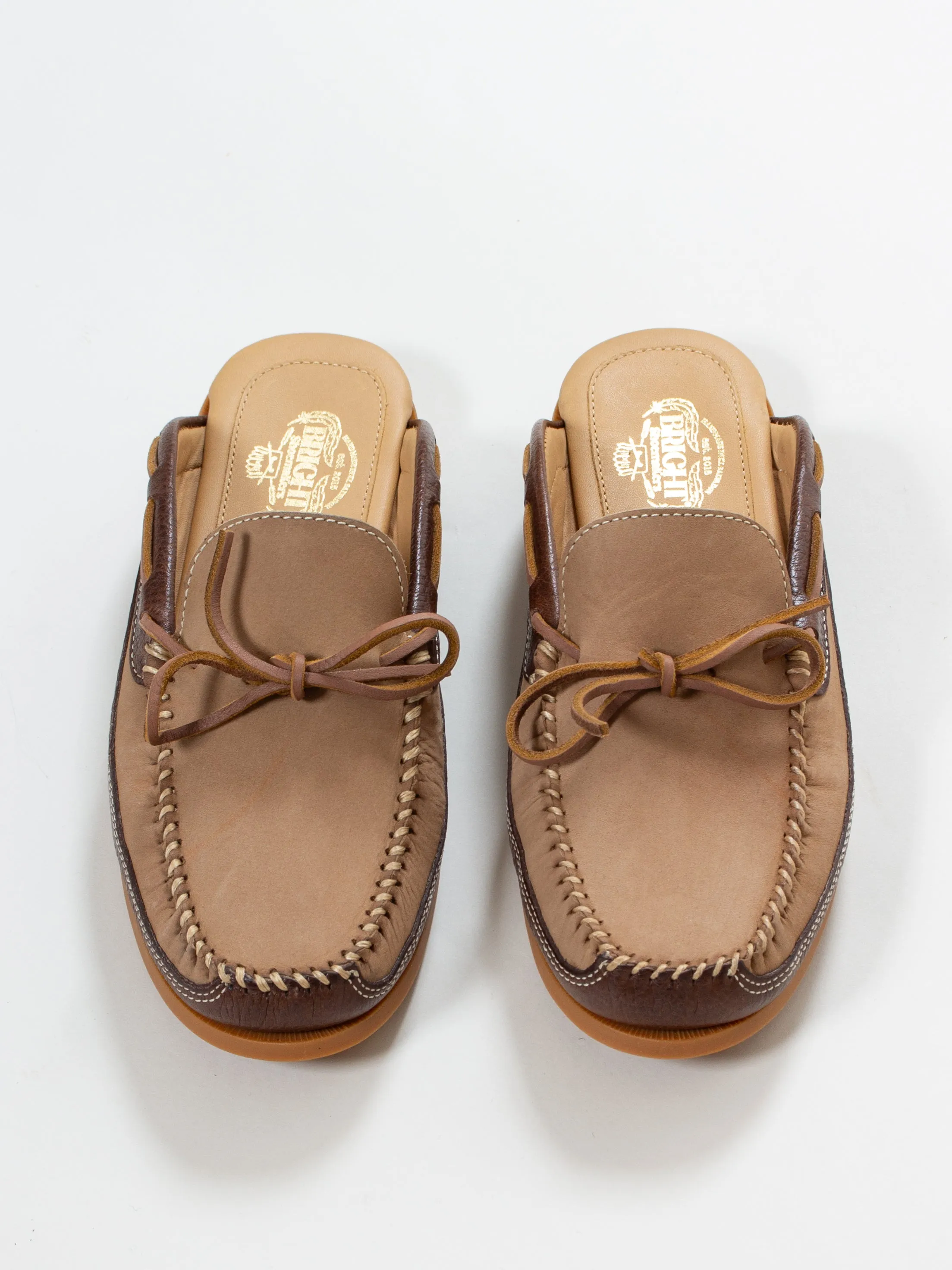 Bright Shoemakers, Mule Slipper, Sand/ Walnut