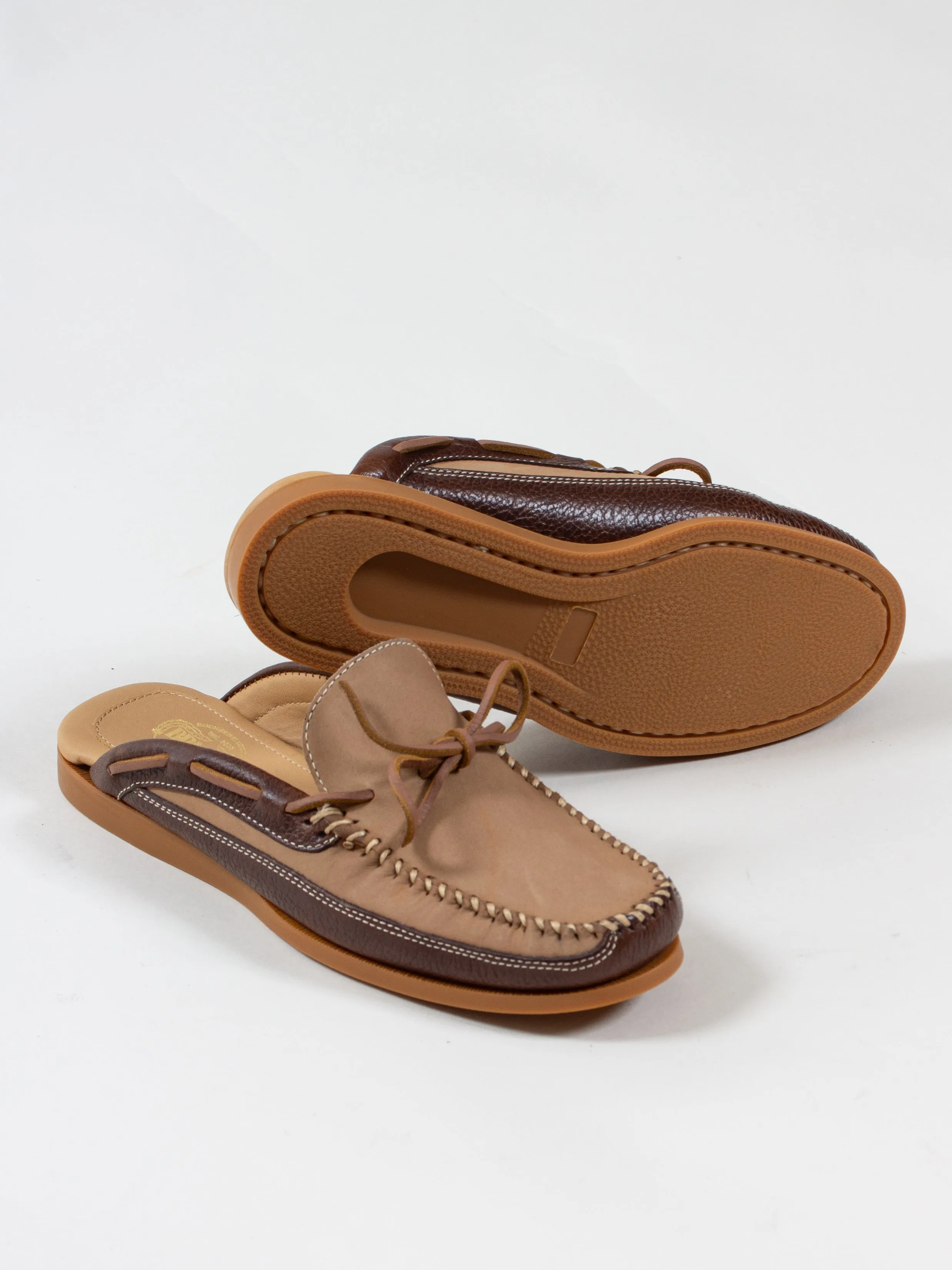 Bright Shoemakers, Mule Slipper, Sand/ Walnut