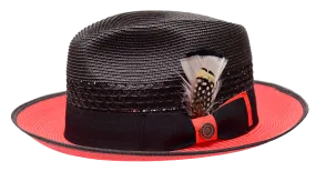 Bruno Capelo HA-525 Havana  Straw Hat Black/Red