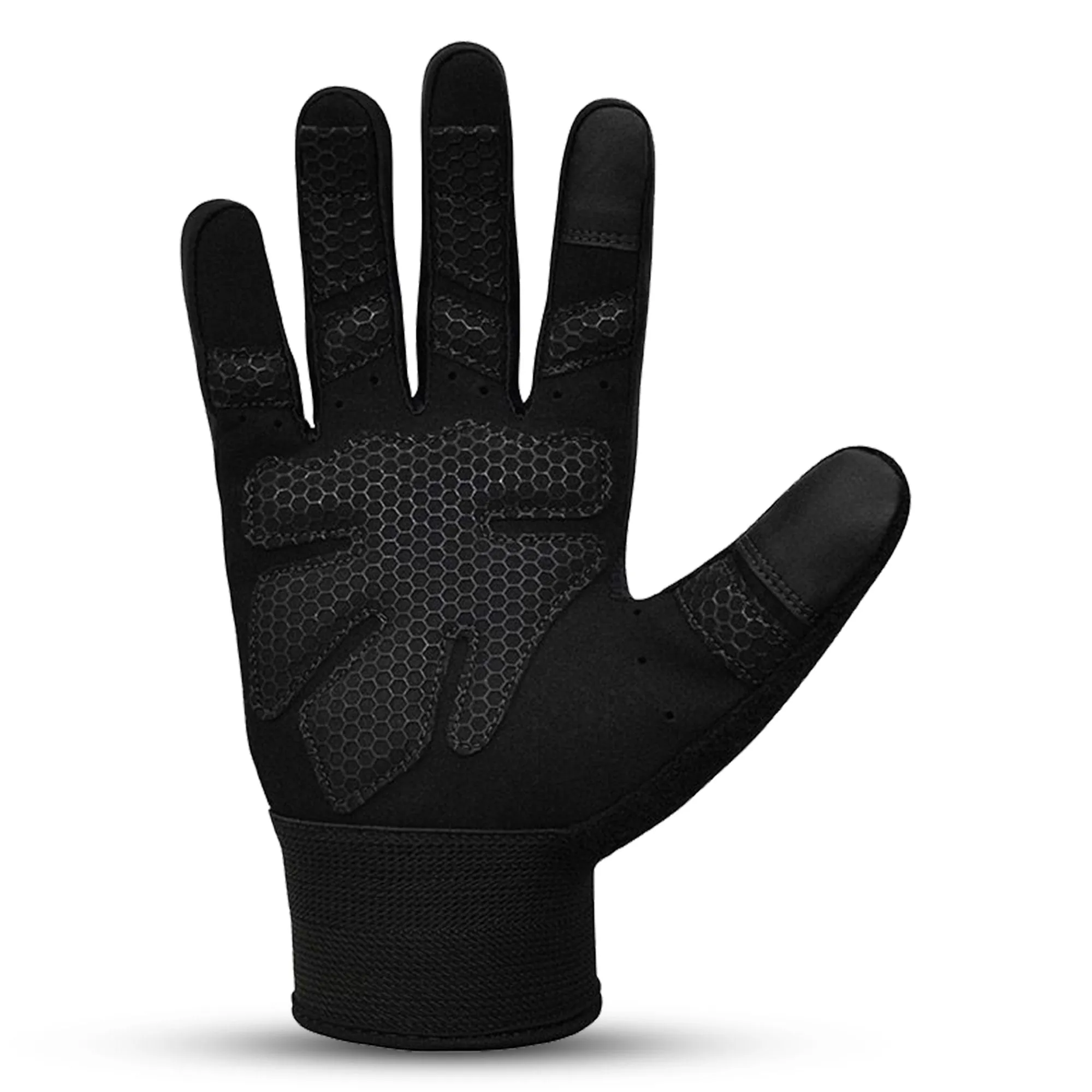 BWB Black Waterproof Full Finger Hiking & Running Gloves