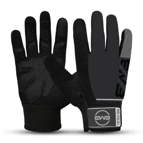 BWB Black Waterproof Full Finger Hiking & Running Gloves