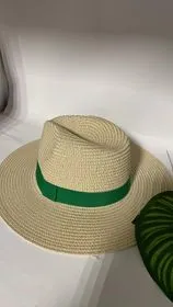 COLOR BANDED NATURAL SUMMER FEDORA HAT