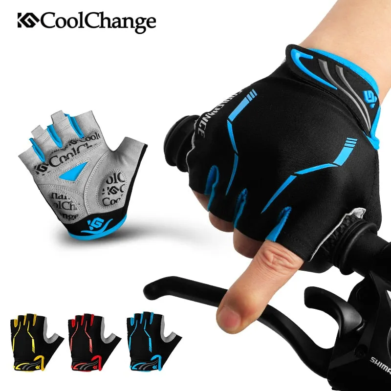 CoolChange Cycling Gloves Half Finger Mens Women's Summer Sports Shockproof Bike Gloves GEL MTB Bicycle Gloves Guantes Ciclismo