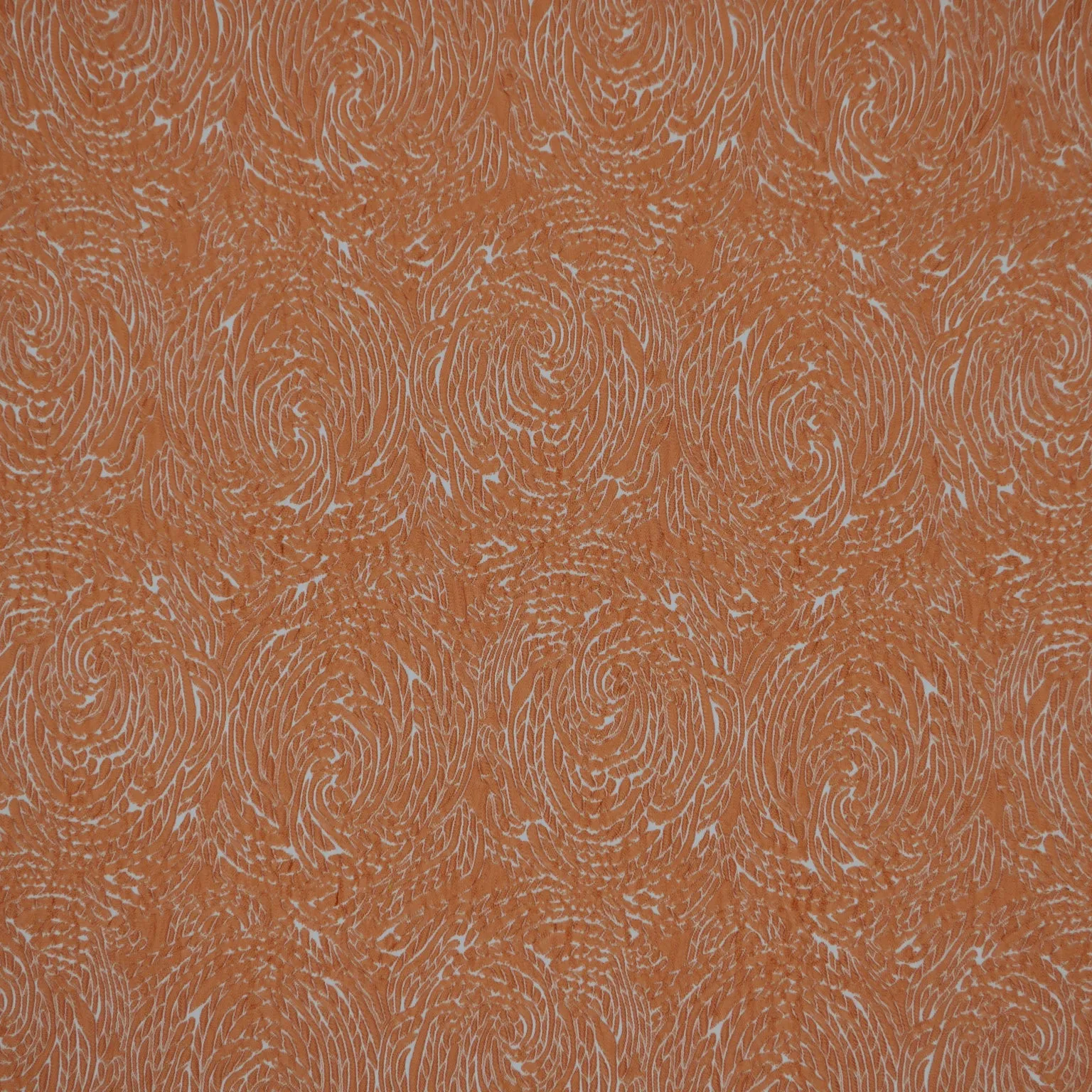 Coral and White Double Face Reversible Abstract Textured Brocade Fabric