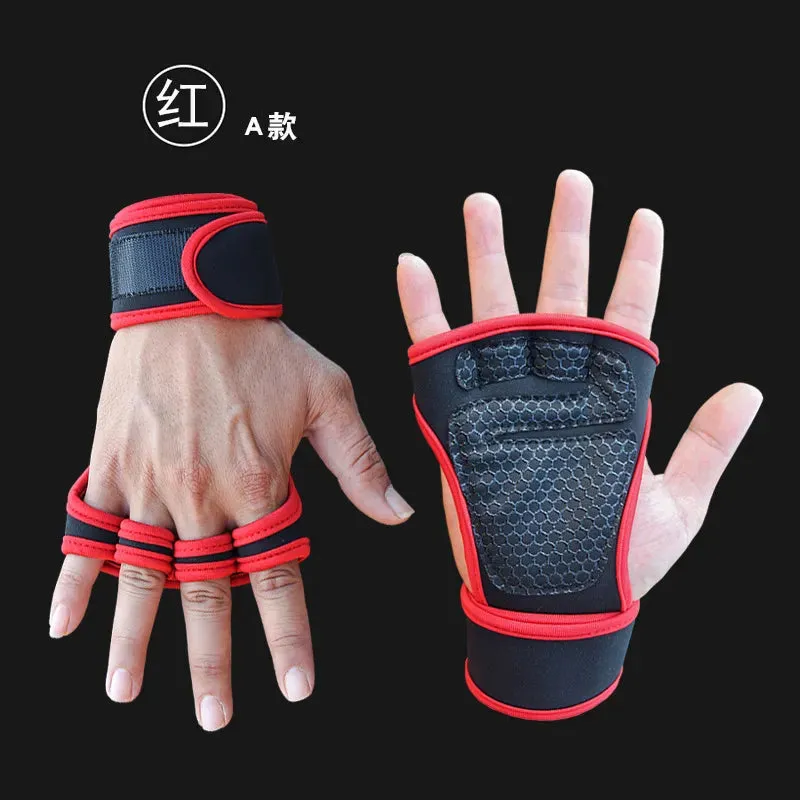 Cycling gloves Weightlifting Training for Men Women Fitness Sports Body Building Gymnastics Gym Hand Wrist Palm Protector Gloves