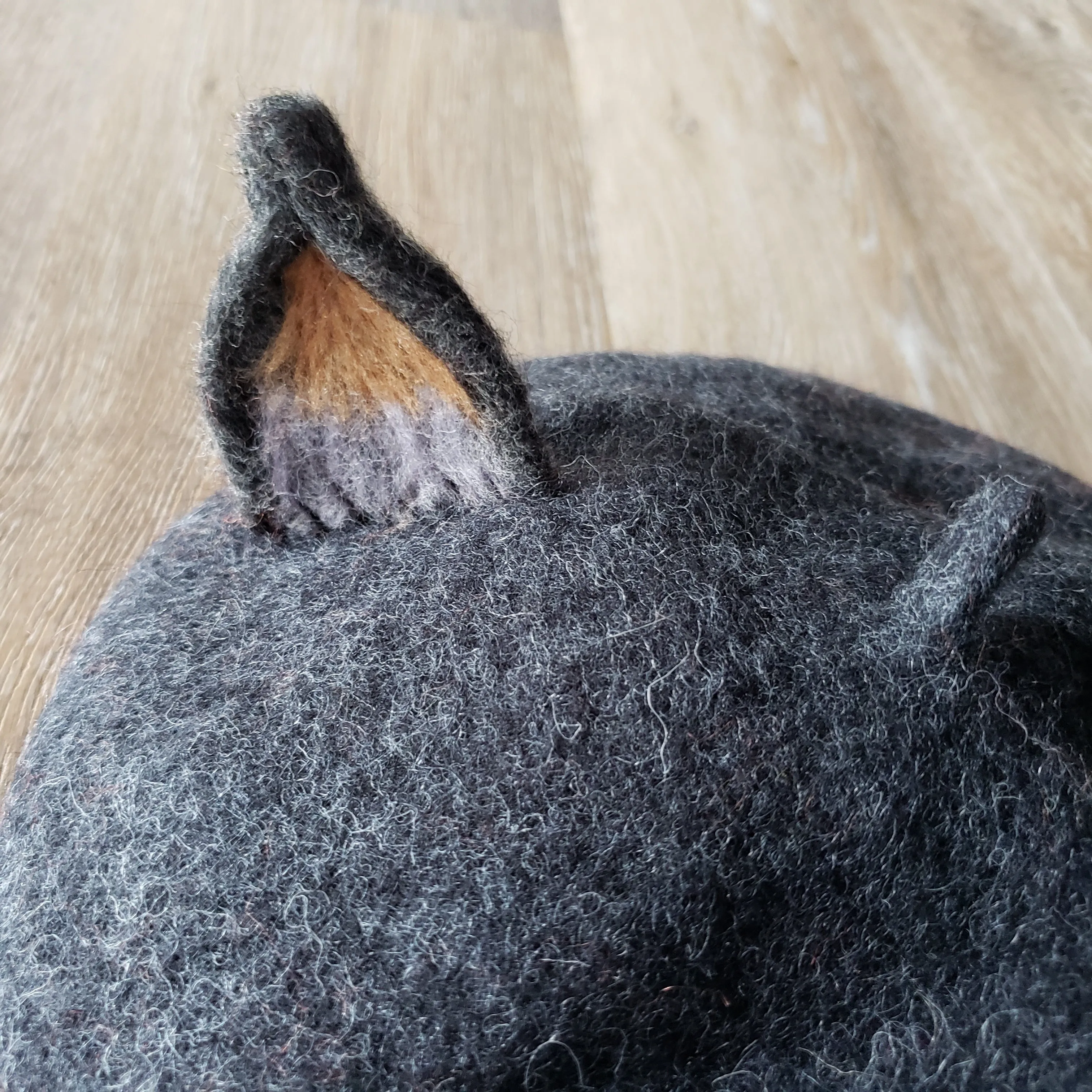 Dark Grey Cat Ear Beret