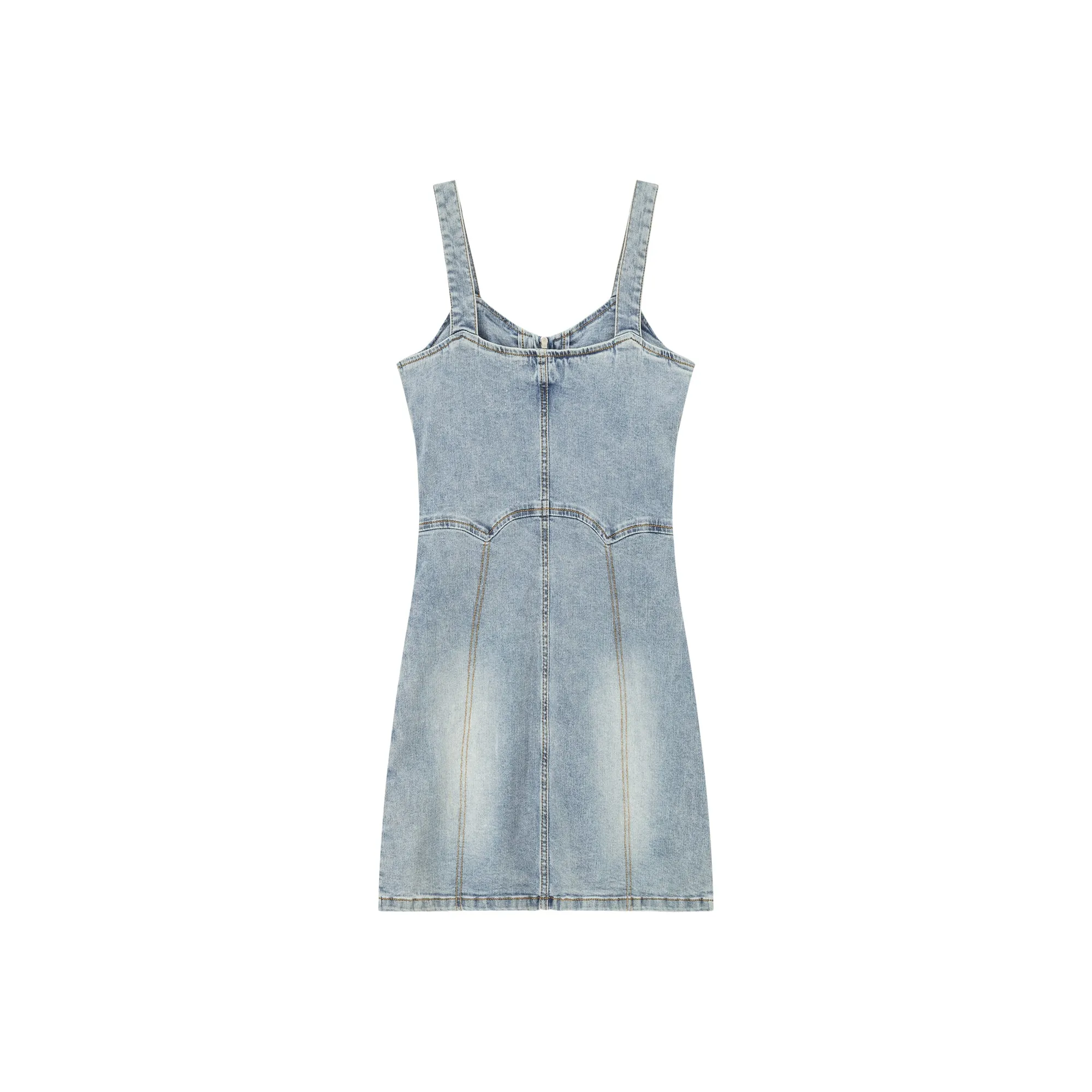 Denim Bustier Belt Mini Dress