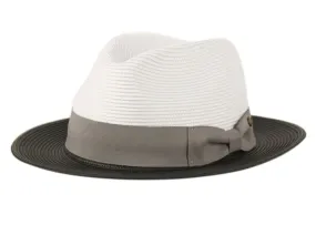 Epoch Poly Braid Two Tone Fedora - White/Black