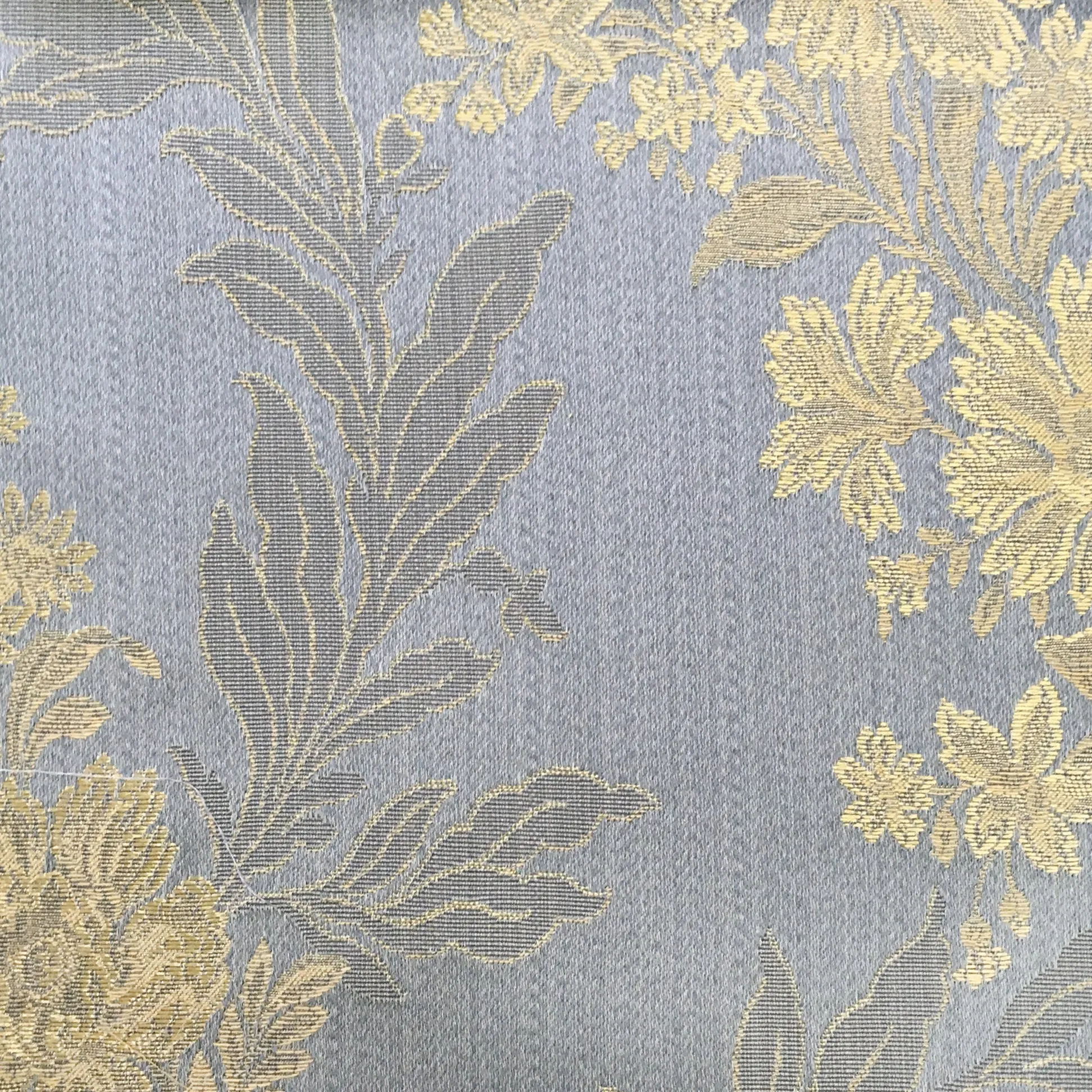 GINEVRE Blue Gold Floral Jacquard Brocade Fabric