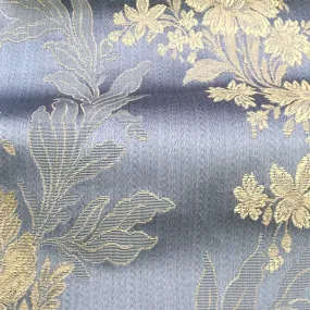 GINEVRE Blue Gold Floral Jacquard Brocade Fabric