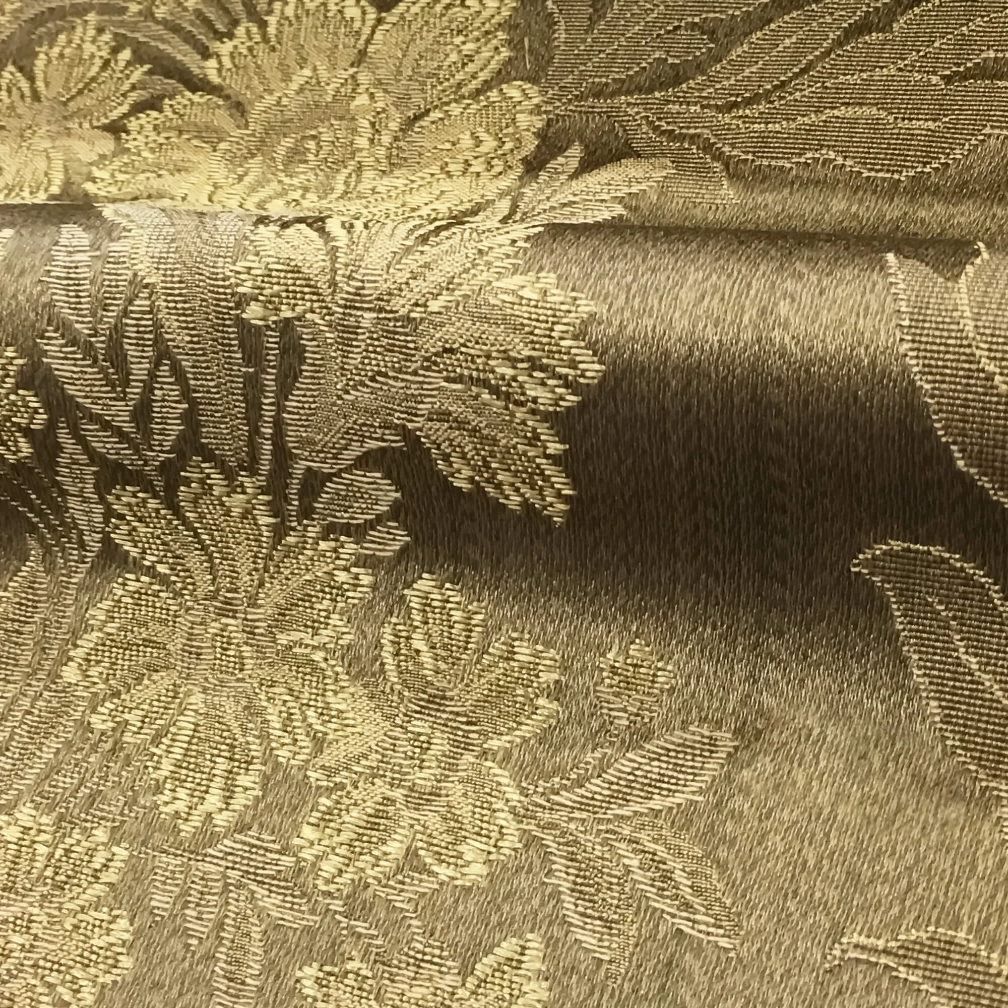 GINEVRE Olive Gold Floral Jacquard Brocade Fabric