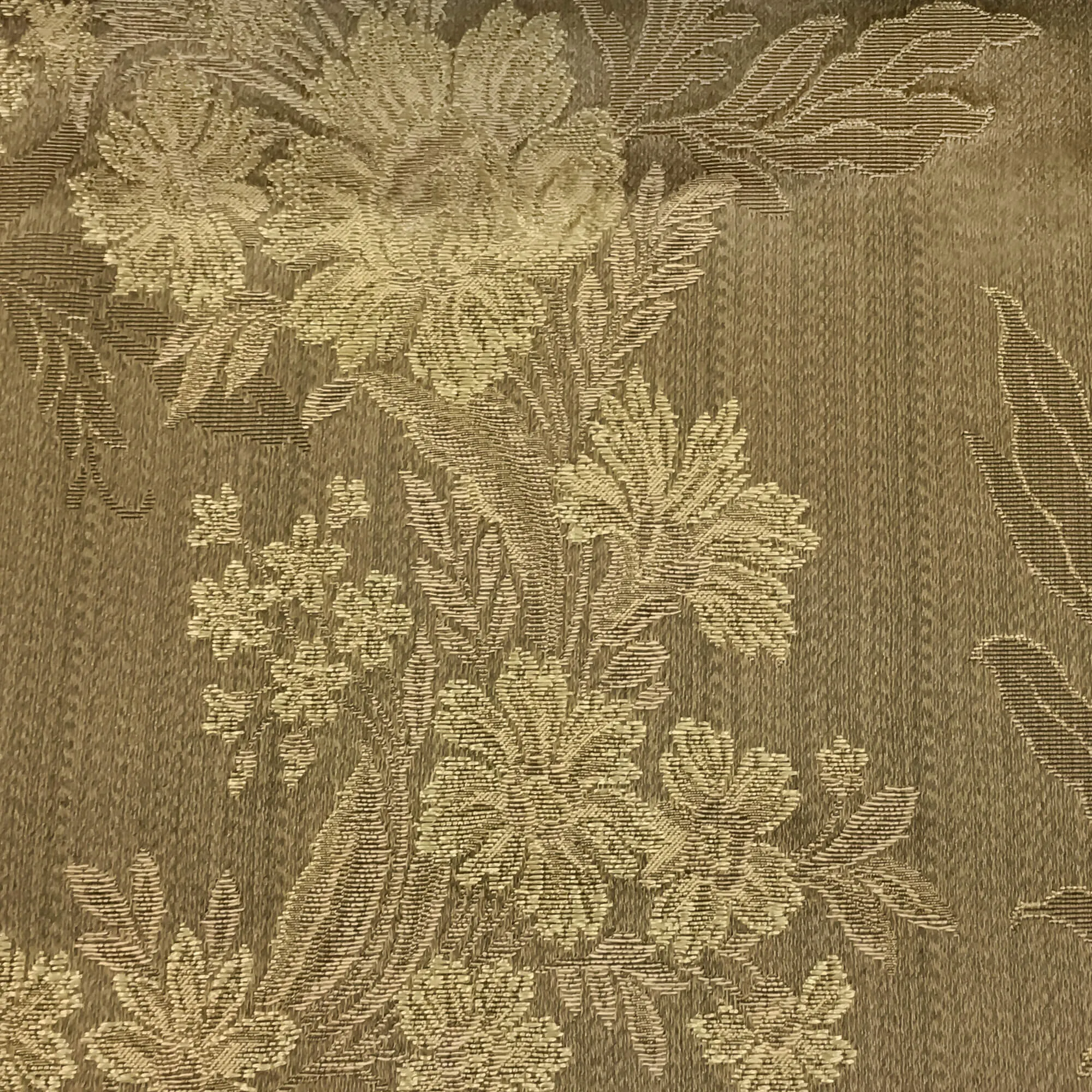 GINEVRE Olive Gold Floral Jacquard Brocade Fabric