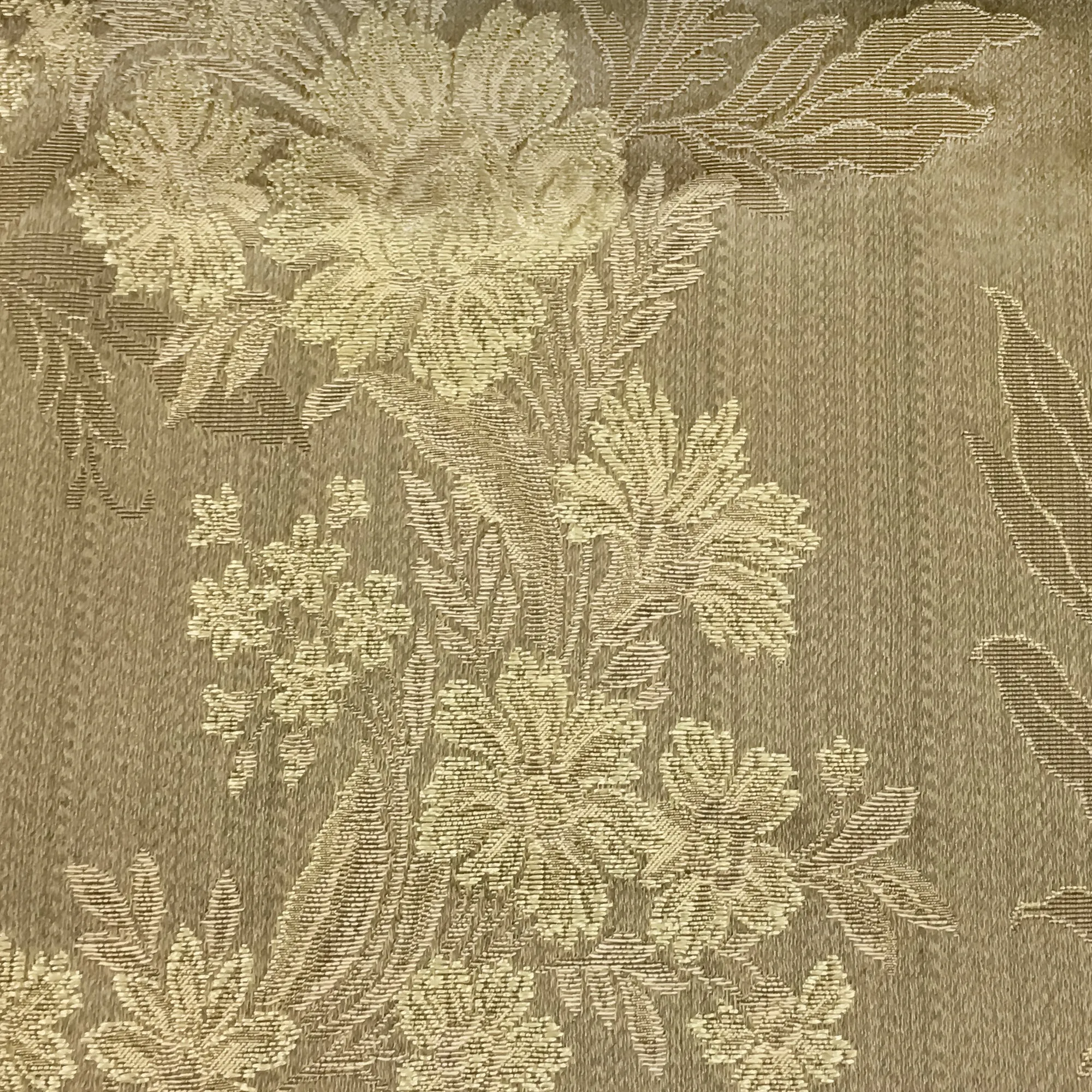 GINEVRE Olive Gold Floral Jacquard Brocade Fabric