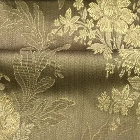 GINEVRE Olive Gold Floral Jacquard Brocade Fabric