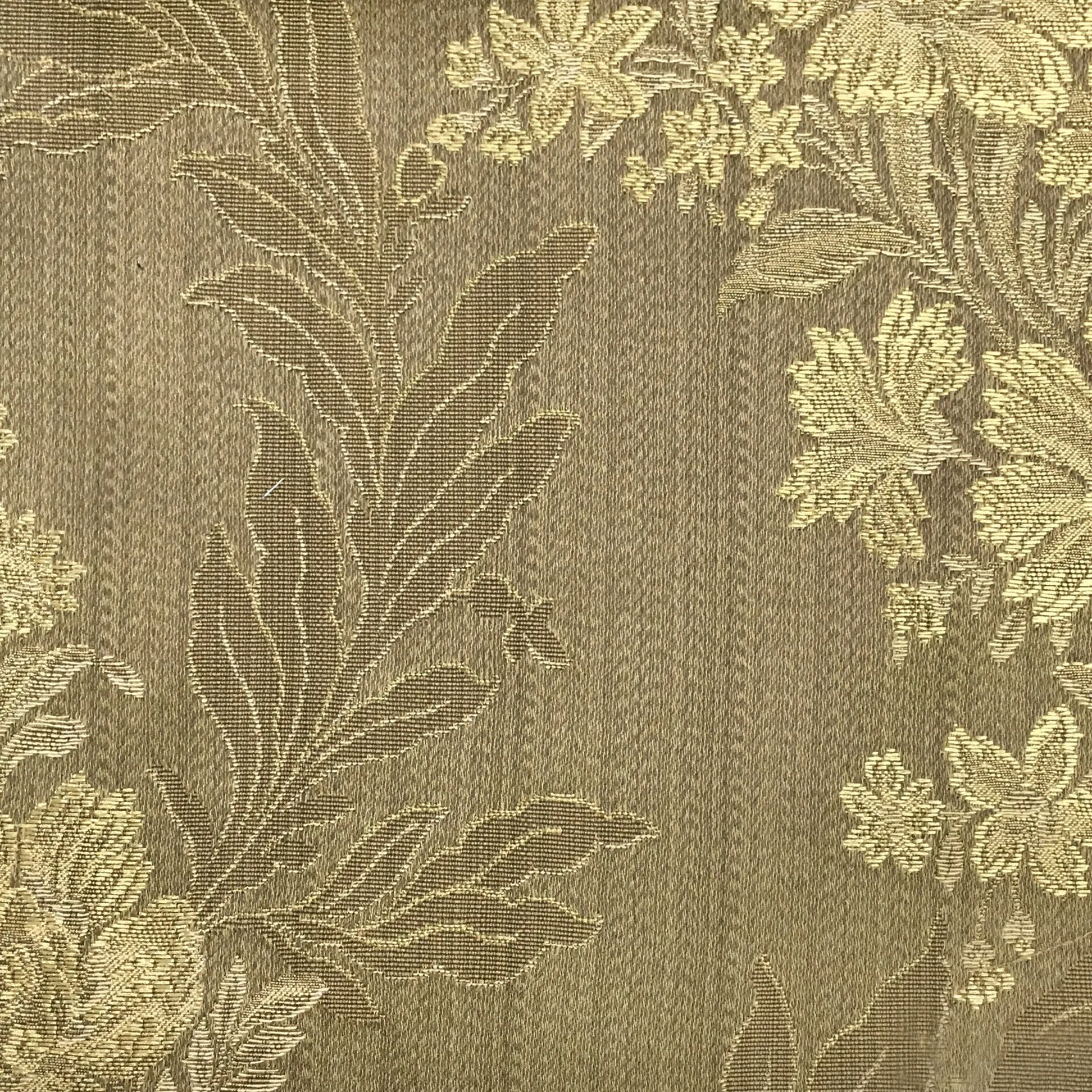 GINEVRE Olive Gold Floral Jacquard Brocade Fabric