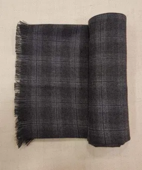 Grey Plaid Tweed Scarf