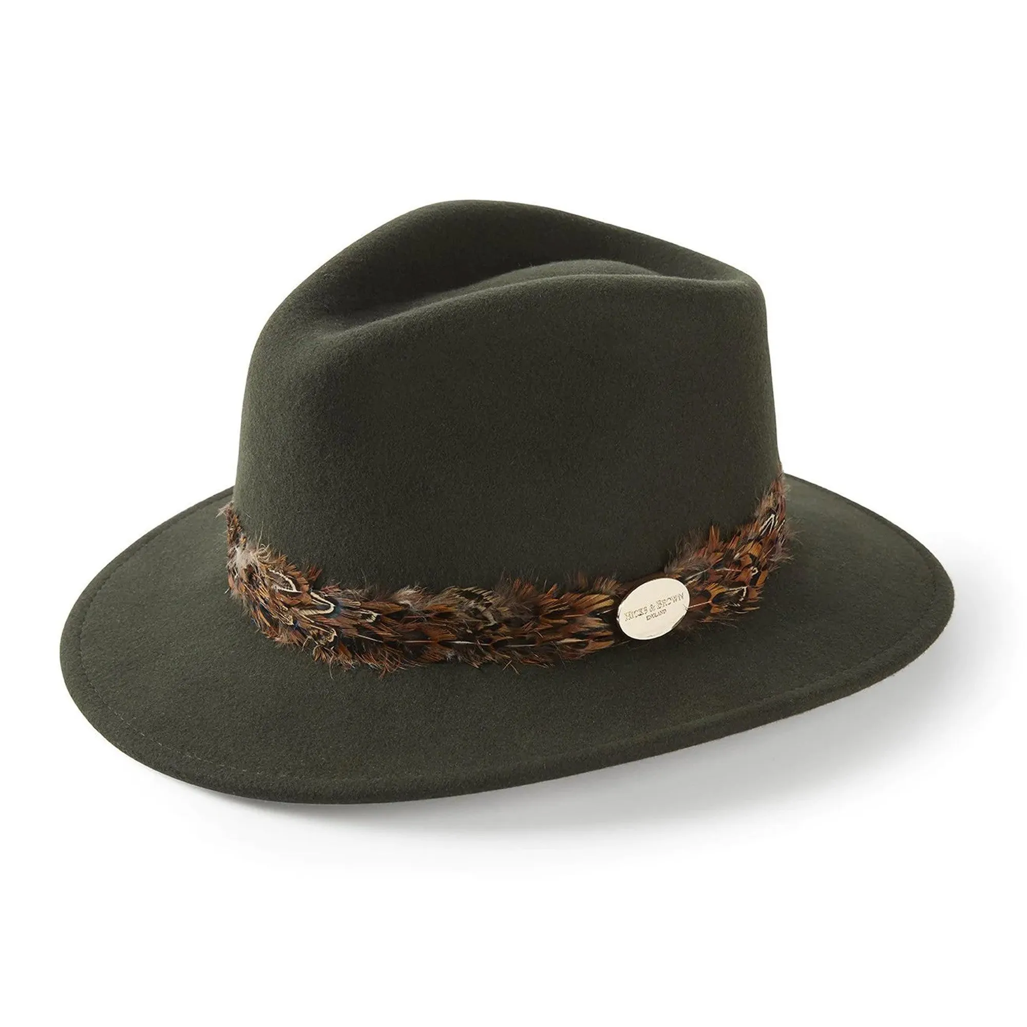 Hicks & Brown The Suffolk Fedora Pheasant Feather Wrap Hat