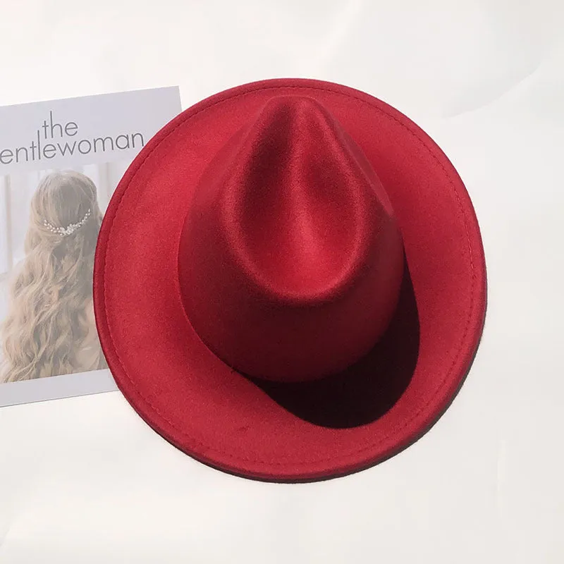 Italian Fedora Hats Autumn and Winter Men's Top Hat Felt British Style