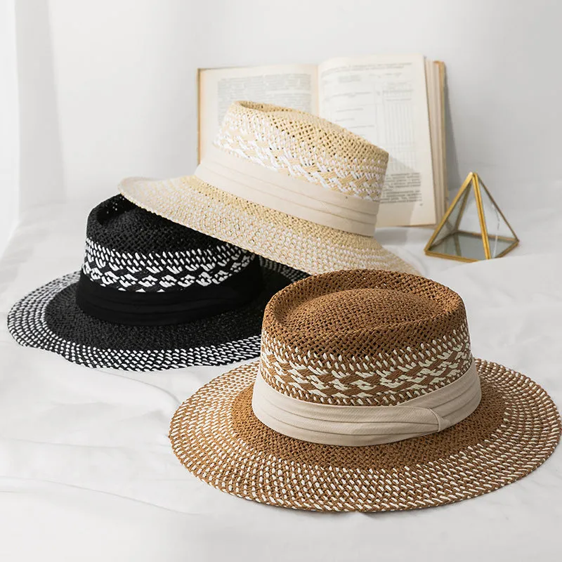 Italian Fedora Hats British Straw Hat Female Summer Fashion Vacation Beach Hat