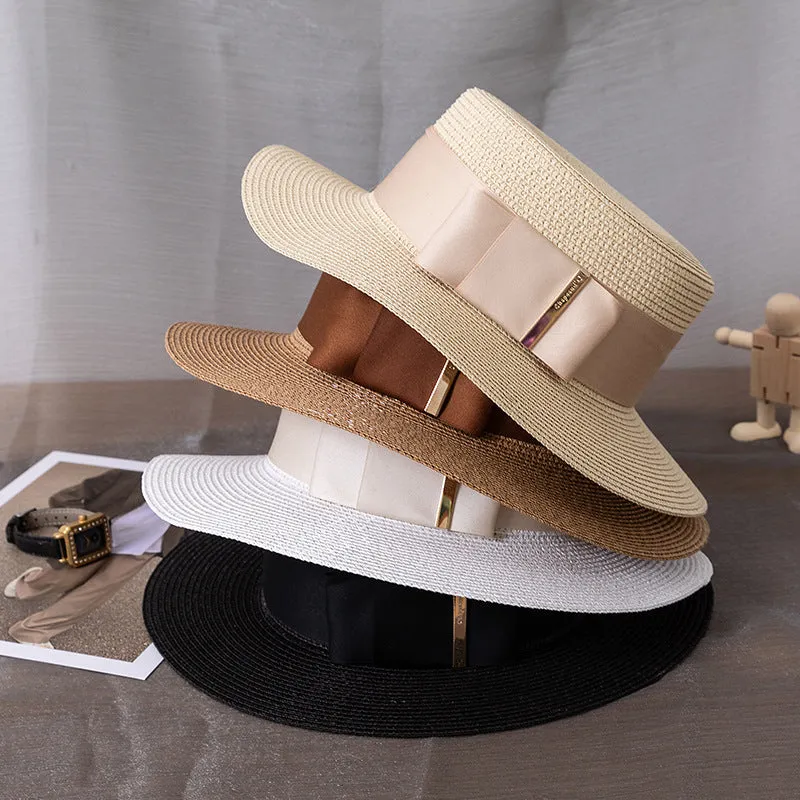 Italian Fedora Hats Women Straw Hat Fashion Top Hat Sun-Proof