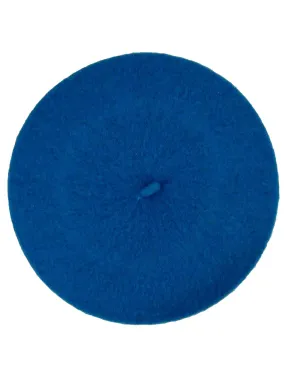 Kingfisher Blue Vintage Style Pure Wool Beret