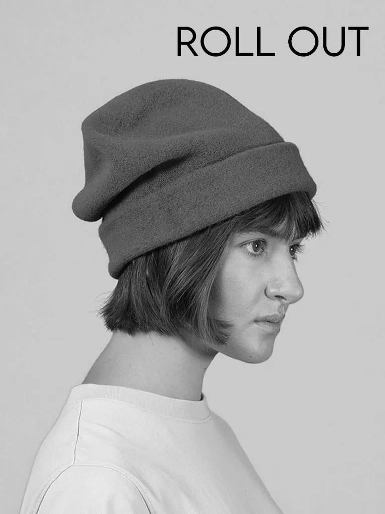 KOPKA Roll Up Woollen Beret - Pebble