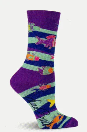 Laurel Burch Fish and Waves Sock