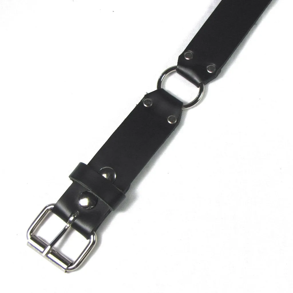 Leather Ring Belt in Black