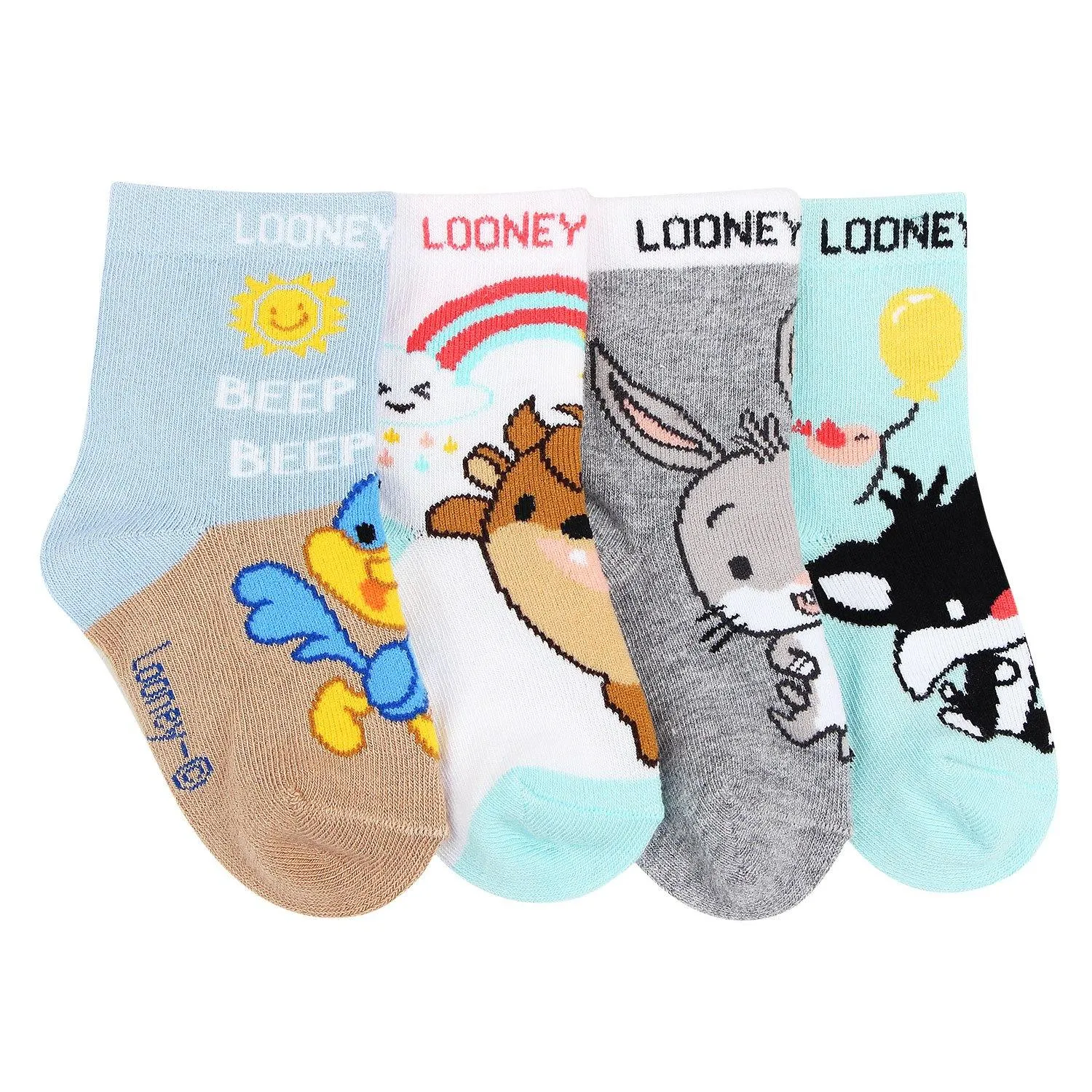 Looney Tunes Newborn Baby Socks - Pack Of 4