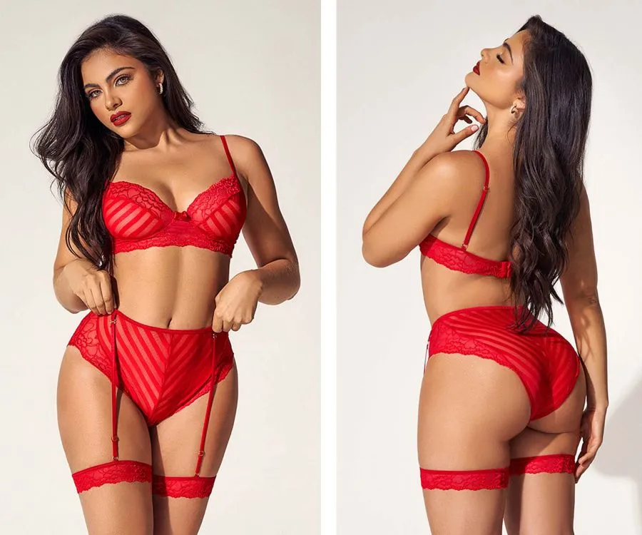 Mapale 8815 Two Piece Lingerie Set Color Red