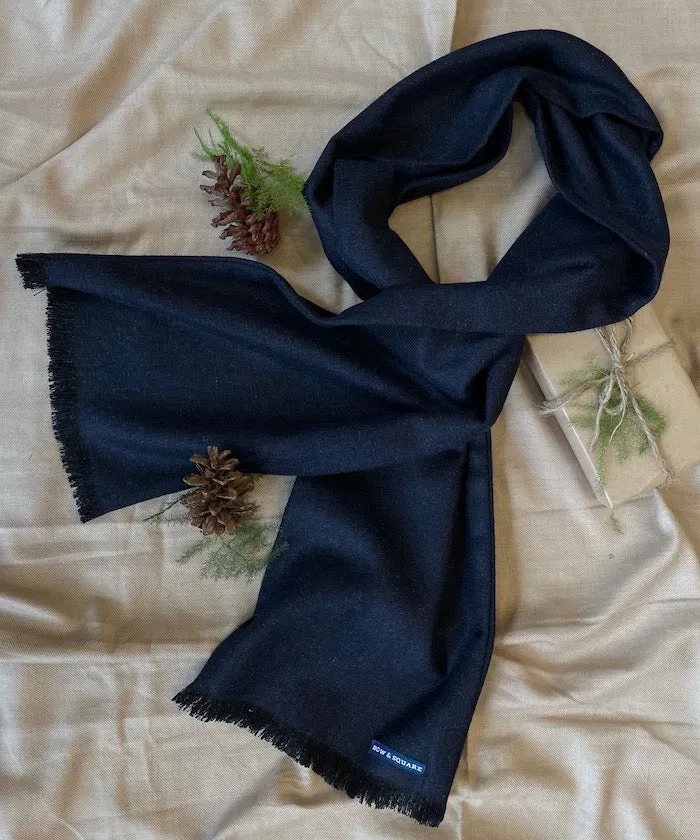 Navy Tweed Scarf