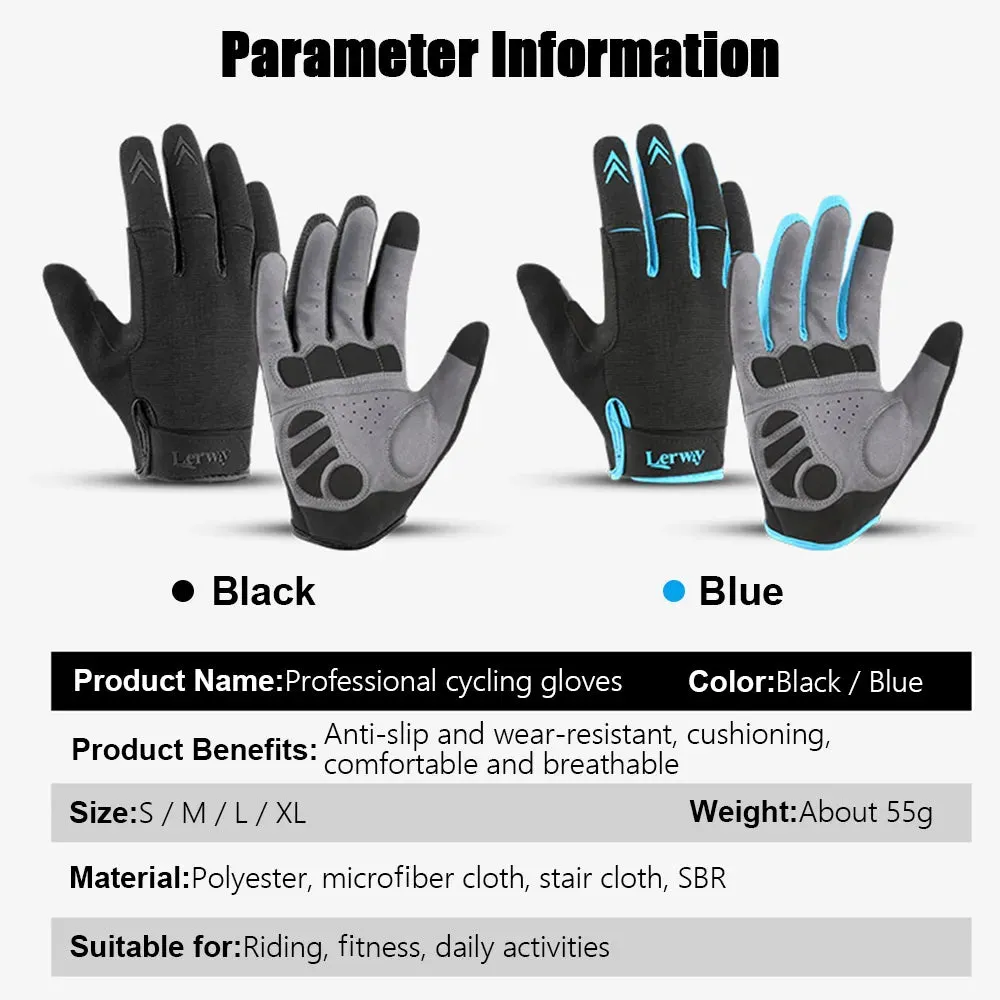 NEWBOLER Cycling Gloves Full Finger Gloves MTB Bicycle Sports Gloves Men Women Spring Autumn Gym Motorcycle Gloves