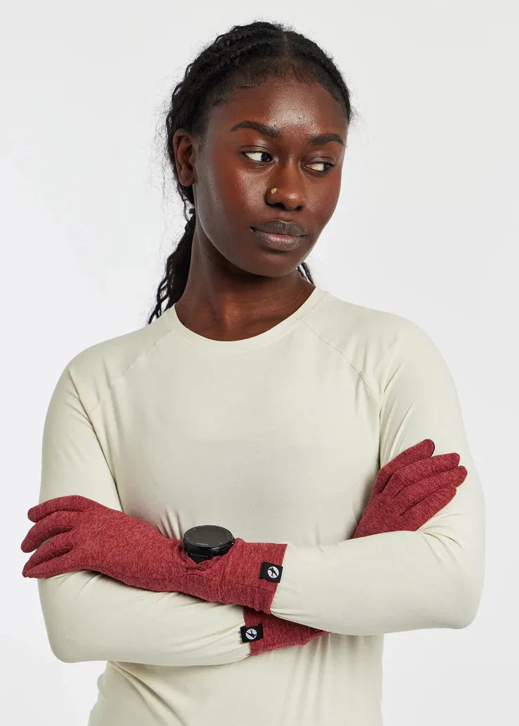 Oiselle | Lux Watch Window Gloves | Women's | Redwood