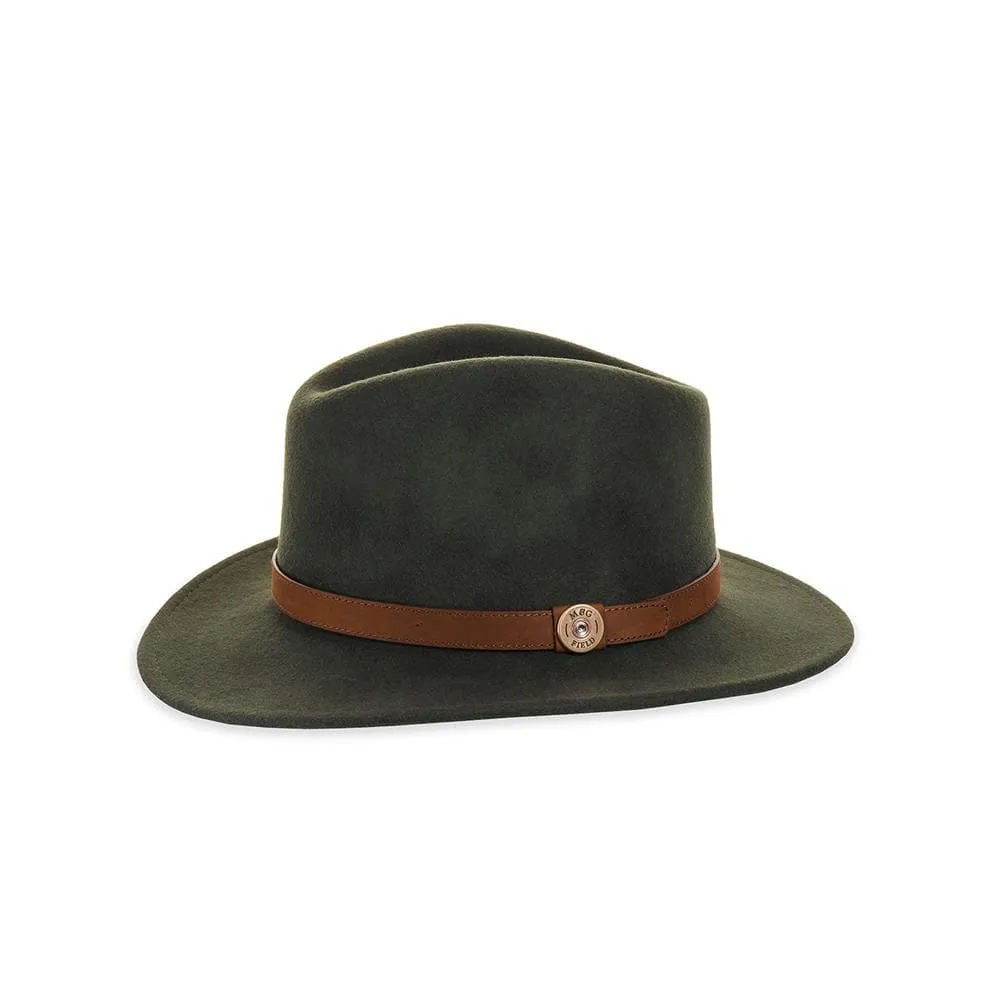 Olive Fedora with Mallard and Peacock Pin