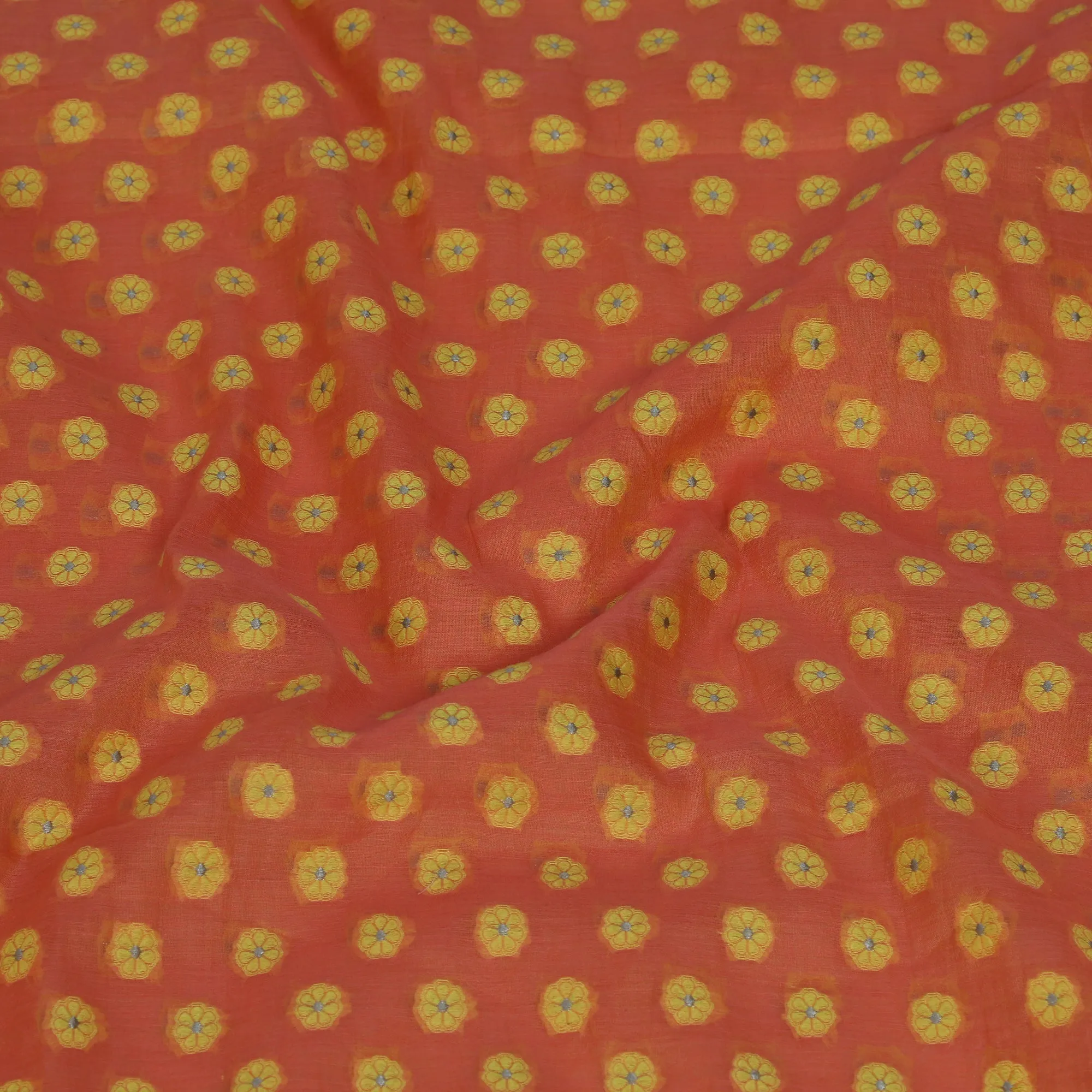 Orange-Yellow Color Handwoven Brocade Stole