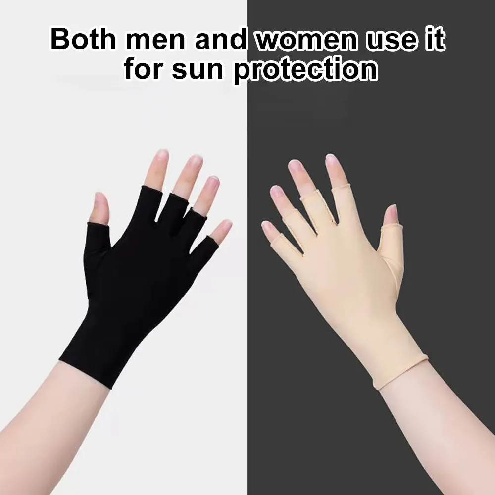 Outdoor Cycling Gloves Summer Breathable Sunscreen Gloves UV Protection Driving Gloves Non-slip Unisex Half Fingers Gloves